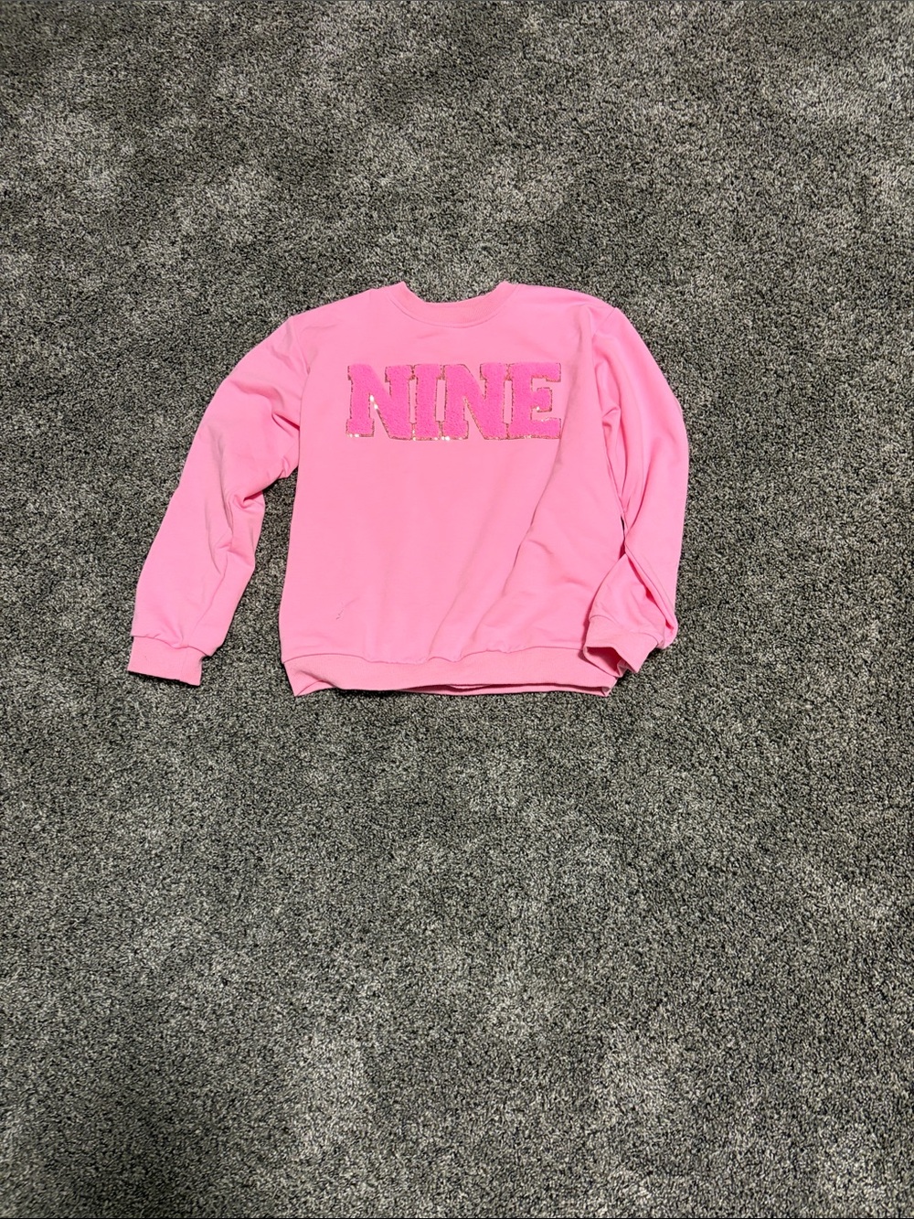 Amazon Pink 'NINE' Graphic Kids Sweatshirt